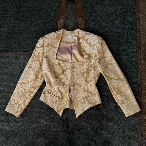 Vintage Jackets & Blazers - Golden Tapestry Blazer, Antique Regency Style Jacket, OOAK Sample by BEBE